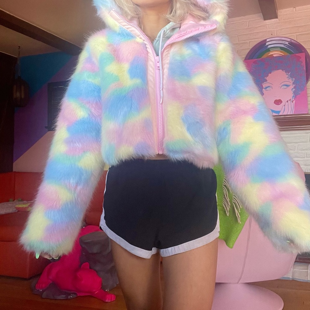 RARE Dolls Kill Pastel Rainbow Jacket